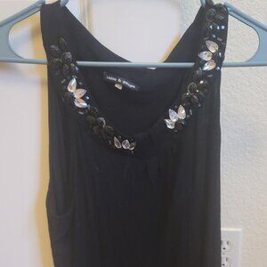 Cable & Gague Black Beaded Collar Tank - Size M